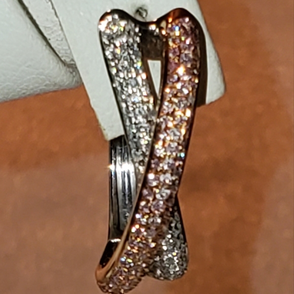 COPY - GORGEOUS 18KT GOLD NATURAL PINK DIAMOND EARRINGS - Picture 6 of 11